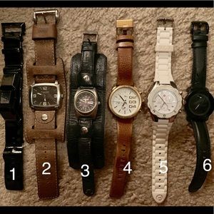 Various watches, working but need batteries.